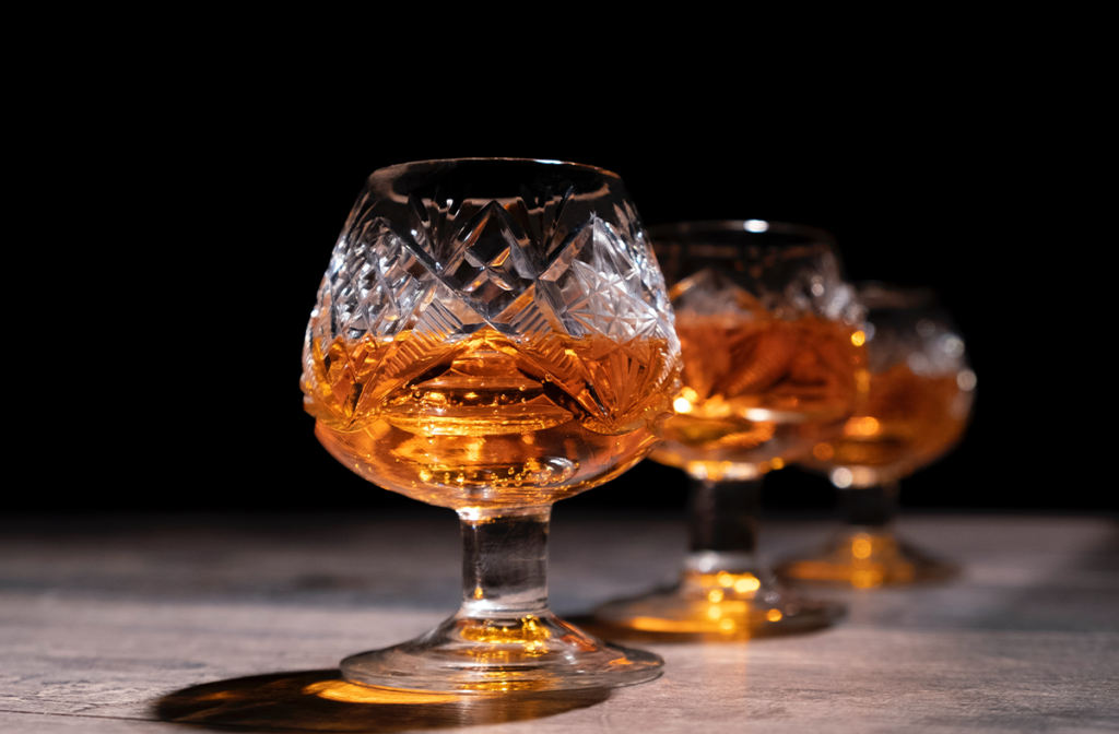 Three glasses of scotch
